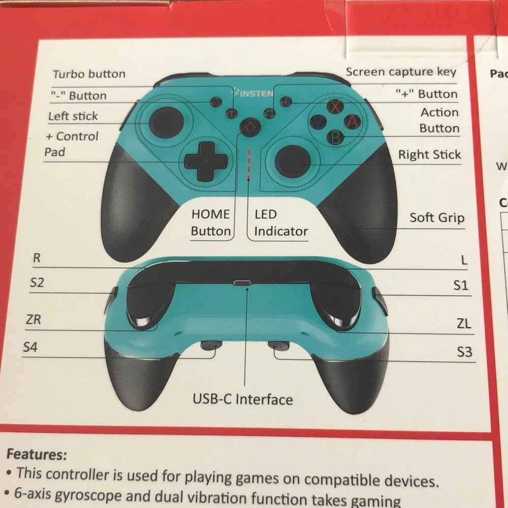 Teal Wireless Controller for Switch/PC